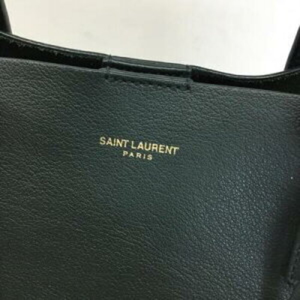 SAINT LAURENT Tote Bag Shoulder Leather Khaki Green - Picture 3 of 15
